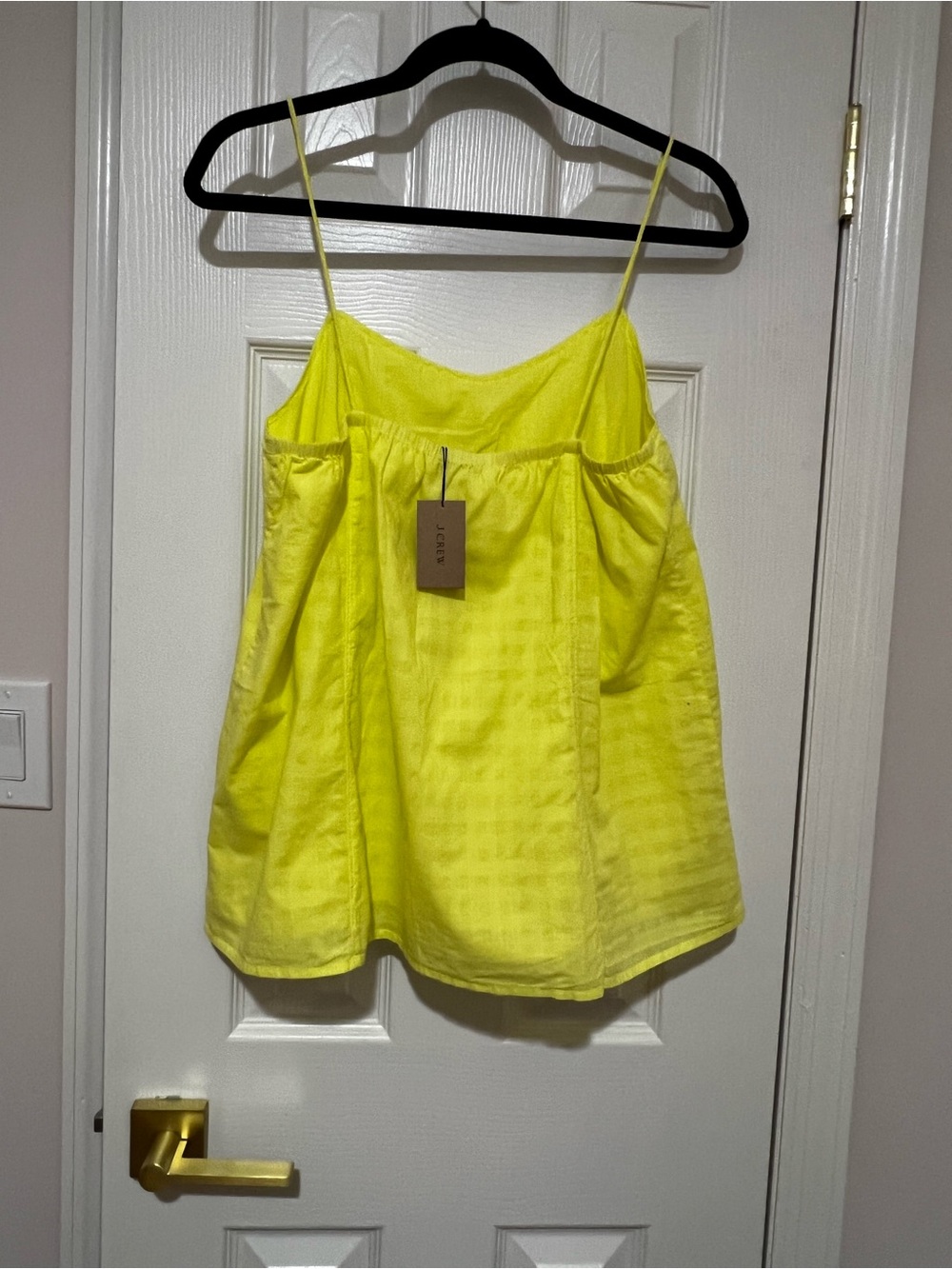 J. Crew Lemon Yellow Smocked Yoke Spaghetti Strap Camisole 8 - Picture 6 of 9